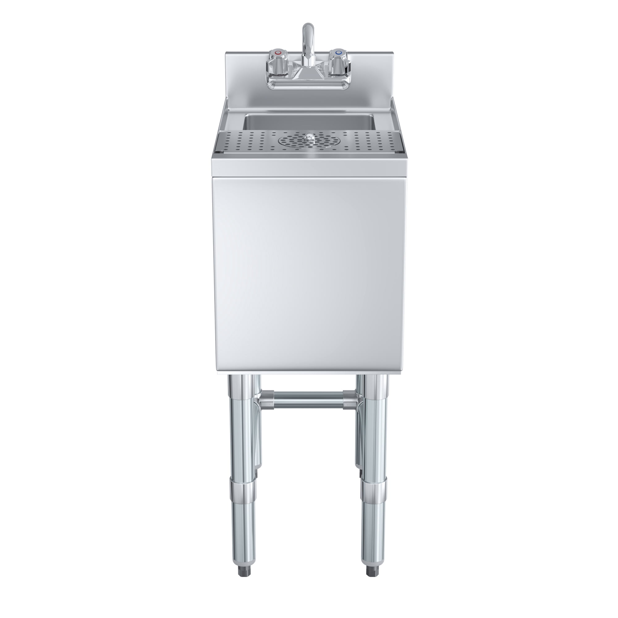 AmGood Underbar Mixology Station 18.5 in. x 12 in. Stainless Steel Bar Sink with Glass Rinser, Faucet, and 3 in. Backsplash
