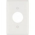 thumbnail image 2 of Pass & Seymour Legrand TP7-W 1-Gang Single Outlet Receptacle Cover Wall Plate, 1.406" Diameter Opening, Trademaster Size, Unbreakable Thermoplastic, White, 2 of 2