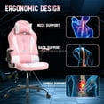 thumbnail image 2 of NiamVelo Massage Gaming Chair Video Gamer Chair PU Leather Computer Chairs Desk Chair w/Adjustable Headrest and Armrest,Ergonomic Office Chair High Back Racing Game Chair, 250lbs （Pink）, 2 of 8