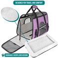 thumbnail image 4 of PetAmi Airline Approved Pet Carrier for Cat, Soft Sided Dog Carrier for Small Dog, Cat Travel Supply Accessories Indoor Cat, Ventilated Pet Carrying Bag Medium Large Kitten Puppy, Small Heather Purple, 4 of 7