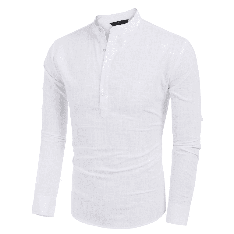 COOFANDY Men's Long Sleeve Polo Shirt Striped Collar Casual Slim Fit Cotton  Polo T Shirts at  Men’s Clothing store