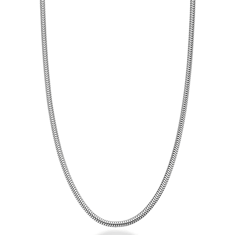 Solid 925 Silver Snake Chain Necklace, Raund Snake Chain for Man