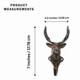 thumbnail image 4 of Rustic Cast Iron Deer Antler Buck Elk Antlers Wall Hook Towel Rack Coat Hooks, 4 of 6