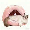 thumbnail image 5 of TechToyHub Semi Enclosed Warm Cat Bed for Winter, Fluffy Plush Cuddler for Small Dogs, Removable Cushion and Wear Resistant, Anti Anxiety for Indoor Sleeping, Size 15.7x13.8x9.8 in, 5 of 5