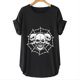 thumbnail image 2 of Mujeres Fahion Cuello redondo Mangas caídas Hombro Camiseta Estampado de calavera Blusa Túnica Tops Fridja  zx1984, 2 of 7