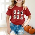 thumbnail image 2 of Yindaity Spooky Ghost Graphic Tee Fun Halloween Shirt for Kids Vibrant Design Cotton Available in Various Sizes(Red,6-7 Years), 2 of 5