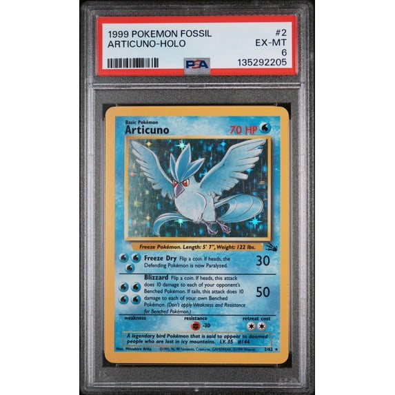 1999 Pokemon Fossil Holo Articuno #2 PSA 6