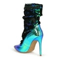 thumbnail image 3 of Women Slouchy Metallic Sequin Pointy Toe Stiletto Heel Booties 19666, 3 of 6
