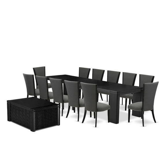 Luxe by East West Furniture 14-piece Dining Room Table Set a Rectangular Dining Table with a coffee Table