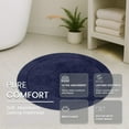 thumbnail image 3 of HOME WEAVERS WaterFord Collection Bathroom Rug 100% Cotton Tufted Round Shape Bathroom Rug, Soft & Absorbent Bath Rugs, Non-Slip Bath Rug, Machine Wash Dry Bath Mats - 30" Round, Navy, 3 of 9