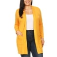 thumbnail image 3 of Women's Plus Size Casual Long Sleeves Loose Fit Side Pockets Solid Cardigan, 3 of 5