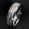 thumbnail image 4 of Tungsten Rings for Men Wedding Bands for Him 8mm Silver with Rose Gold Arrow, 4 of 5