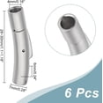 thumbnail image 3 of 6 Sets Bayonet Clasp 304 Stainless Steel Bayonet Necklace Clasps with Push Button Column Clasp 4mm Hole Cord Column Leather Cord Push End Cap Snap for Jewelry Making Gray, 3 of 9