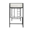 thumbnail image 6 of DreamBuck Twin Size Loft Bed with Desk and Storage Shelves, Metal Twin Loft Bed for Teens Adults with Safety Guardrail and Ladder, Noise Free, White, 6 of 8
