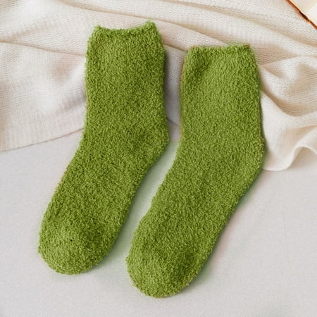

Women Socks Winter Coral Fleece Socks With Thicker And Warmer Floor Socks For Women In Solid Colors Christmas Gifts Socks for Women