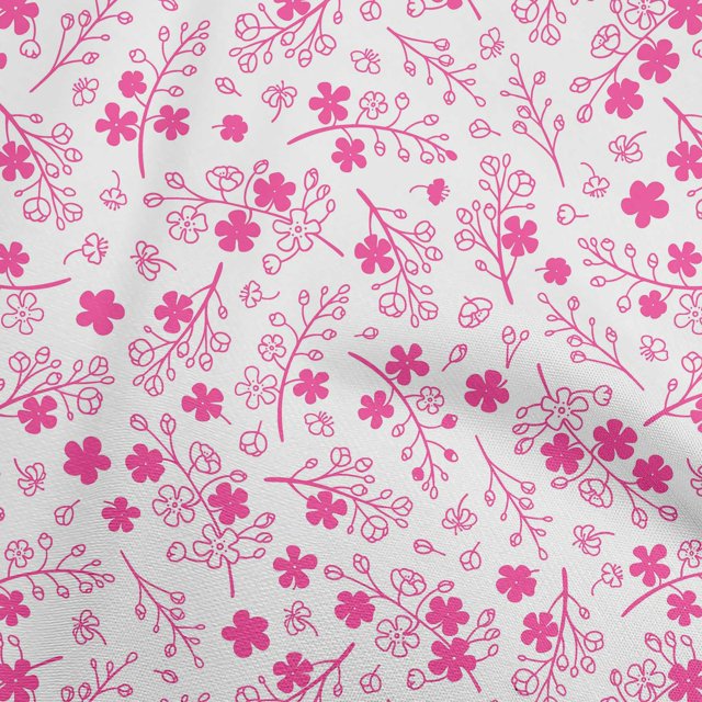 oneOone Viscose Jersey Fuschia Pink Fabric Asian Floral Sewing Material Print Fabric By The Yard 60 Inch Wide