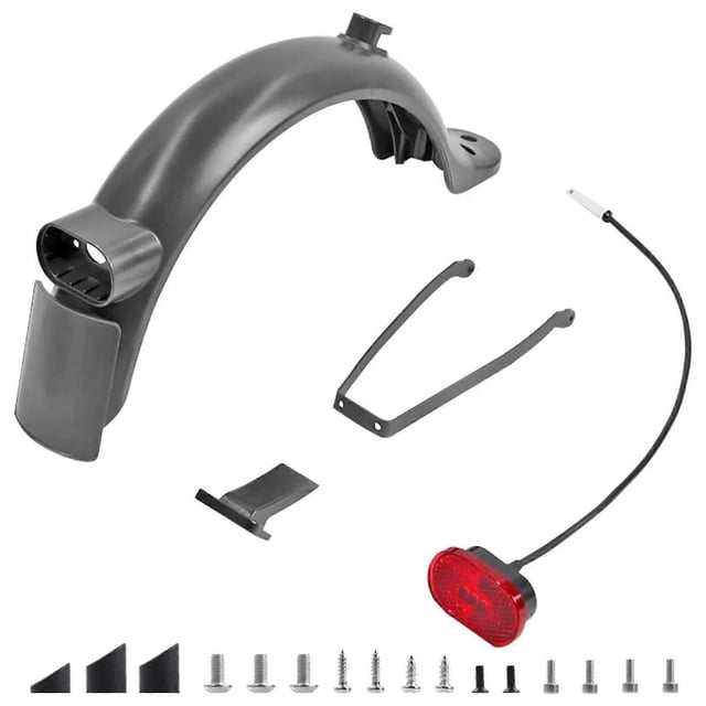 Rear Wheel Kit Compatible with Xiaomi M365 1S Pro PRO2 Mi3 Electric Scooter Rear Fender Tail Light Rear Bracket Support Parts (Color: Black)