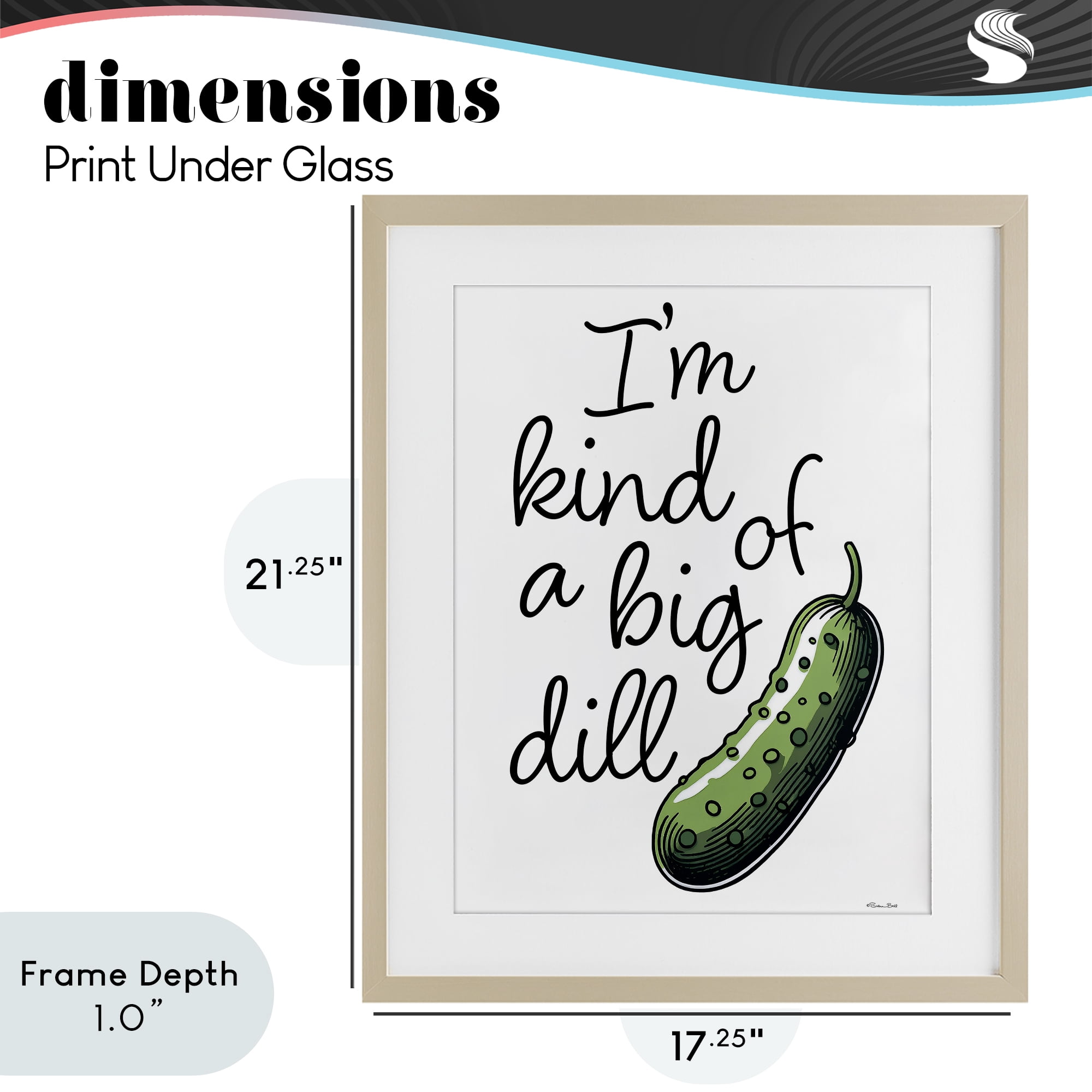 Stupell Industries Kind Of A Big Dill Pickle Birch Framed Print Under Glass, design by Susan Ball