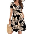 thumbnail image 1 of Vestido de playa Zeagoo Summer A Line Mini negro para mujer, 1 of 6