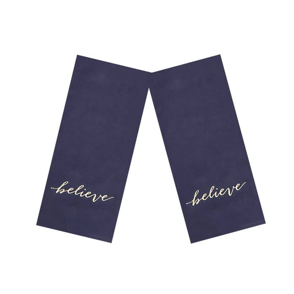 Broyhill Believe Christmas Kitchen Towel 2-Pack Navy Blue, Absorbent Cotton Terry Towels 15 x 25 inches