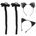 thumbnail image 1 of 4pcs gato gato diadema de la cabeza de felpa cola de animales de halloween cosplay accesorio de traje de apoyo, 1 of 7