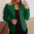 thumbnail image 2 of Ketyyh-chn99 Blazers for Womens Coats Dressy Blazers for Women Scoop Blazer Womens Fleece Jackets Women Casual Solid Single Button Lapel Long Sleeve Slim Suit Blazers Coat for Office Ladies Green,M, 2 of 5