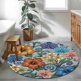 thumbnail image 4 of Boho Colorful Floral Round Rug 3.3ft Washable Circle Entryway Rugs Non Slip Spring Flowers Vintage Abstract Art Area Rug Indoor Floor Carpet for Bedroom Kitchen Living Room Home Office Dining Room, 4 of 8