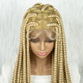 thumbnail image 3 of Braided Wigs for Women Full Double Lace Braided Wigs Knotless Box Synthetic Lace Front Braided Wigs Cornrow Braids with Baby Hair Handmade Braided Wigs 32 inches (613 Color), 3 of 10