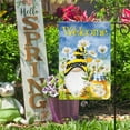 thumbnail image 4 of Welcome Honey Bees Gnome Daisy Floral Decoration Spring Summer Garden Flag Flower Outdoor Yard Flag 12" x 18", 4 of 5