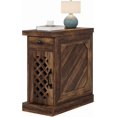 thumbnail image 5 of Rustic Narrow End Table with Drawer & Cabinet, 11.8" Slim Nightstand for Small Spaces, Farmhouse Side Table with Storage Shelf, for Living Room or Bedroom – Vintage Brown, 5 of 13