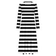 thumbnail image 3 of Going out Dresses Women's Fall Long Sleeve Maxi Dresses 2024 Casual Crew Neck Flowy a Line Wedding Guest Dress with Pockets S-197 Black XL, 3 of 4