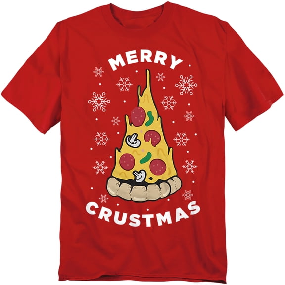 Generic: Christmas T-Shirt Merry Christmus Christmas Pizza Unisex Graphic Tee For Men & Women Red