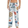 thumbnail image 2 of Kdxio Watercolor Nautical Print Men's Sleep Pajama Pant Lounge Pants with Pockets, 2 of 8