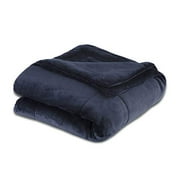 Vellux Plush Luxury Super Soft, Fluffy and Fuzzy Comfortable Lightweight, Warm and Cozy Microfiber Blanket for All Season, King, Midnight Blue
