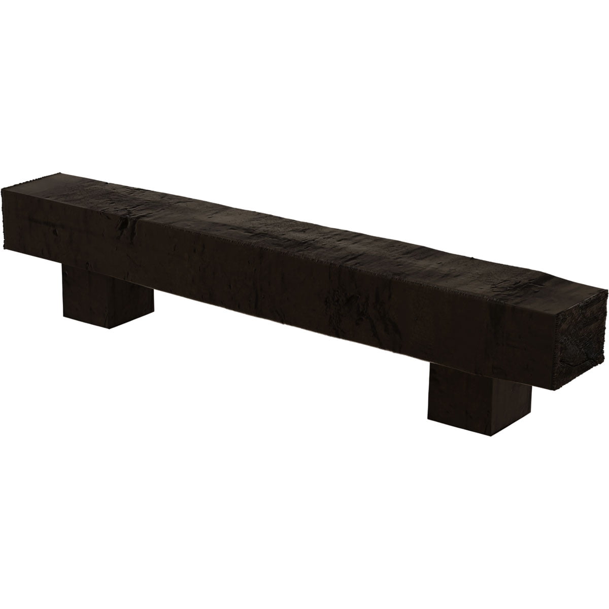 Ekena Millwork 4"H x 8"D x 48"W Knotty Pine Faux Wood Fireplace Mantel Kit w/ Alamo Corbels, Premium Walnut