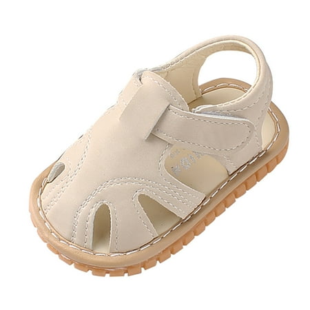 

Yinguo Shoes Baby Boys Sandals Soft Walkers Sole Girls Roman Shoes First Baby Shoes Beige 19