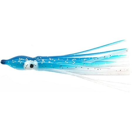 10Pcs Glow Soft Plastic Octopus Squid Skirt Fishing Lures Trolling Saltwater Soft Fishing Lures Set for Bass Salmon Trout