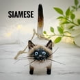 thumbnail image 3 of Adornos navideños Escultura en miniatura Adorno de gato Artesanías de resina Animal Atigrado Siamés Accesorios de decoración del hogar Gato de la suerte, 3 of 4