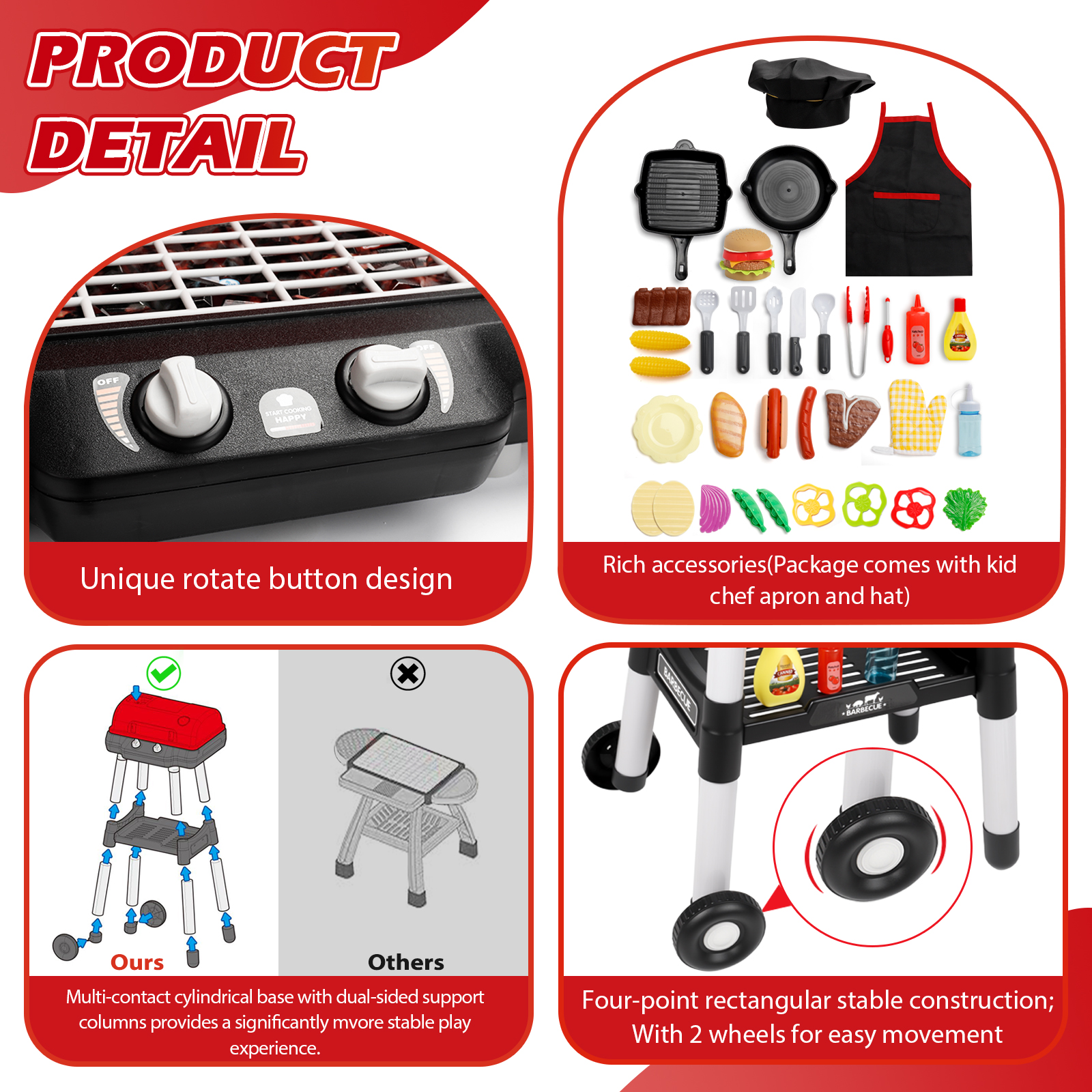 GreatCool Kids BBQ Grill Playset with Smoke & Sound Effects photo 6