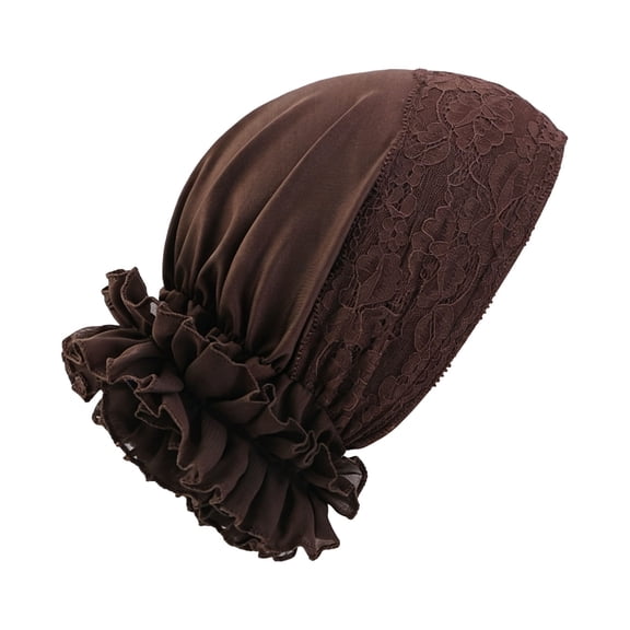 Headbands For Women Brown Headbands Lace Beanie Turban Head Covering Wrap For Sleeping Night Fashion