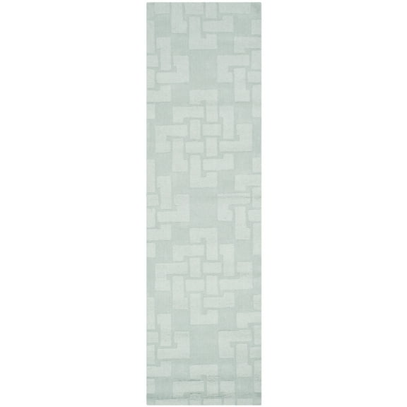SAFAVIEH Martha Stewart Knot Geometric Wool Runner Rug, Waterfall, 2'3" x 8'