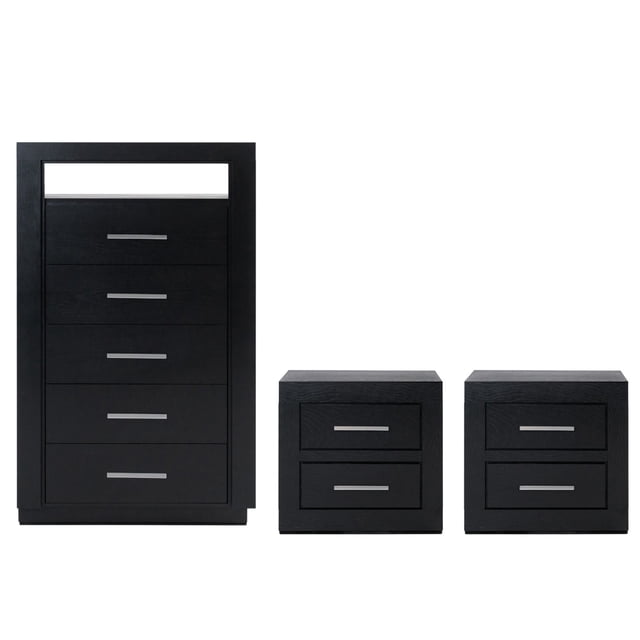 Set de Cajonera y 2 Buros Arina Chocolate - Kessa Muebles
