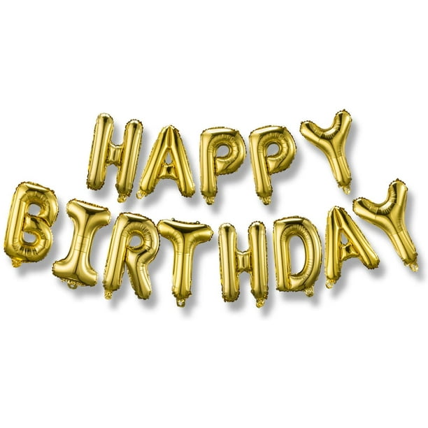 Pancarta con globos de feliz cumpleaños Letras en 3D Letras de lámina de Mylar, Decoración inflable para fiestas y decoraciones para eventos para niños y adultos, Reutilizable, Diversión ecológica Xemadio LRWJ574-3