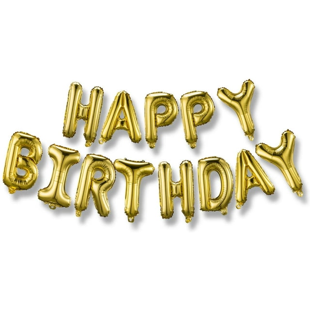 Pancarta con globos de feliz cumpleaños Letras en 3D Letras de lámina de Mylar, Decoración inflable para fiestas y decoraciones para eventos para niños y adultos, Reutilizable, Diversión ecológica Fokelyi LRWJ574-2
