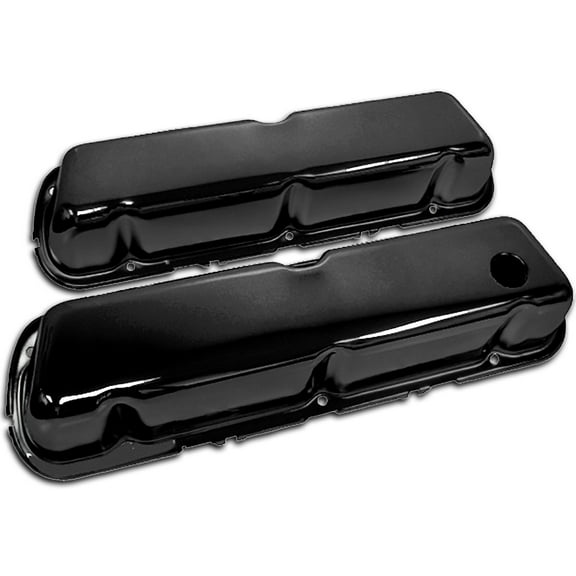 STEEL For 1986-95 Ford 302 5.0L FOX-BODY MUSTANG VALVE COVERS SMOOTH - BLACK