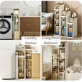 thumbnail image 5 of 3-Tier Narrow Bathroom Storage Cabinet, Slim Rolling Bathroom Storage Organizer with Drawers, Wheels,Toilet Paper Holder, Waterproof No Assembly Organizer for Small Spaces, 5 of 7
