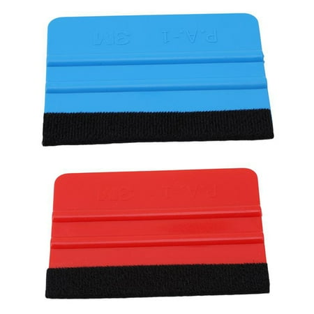 Limei Plastic Felt Squeegee Decal Squeegee Remove Bubbles for Car Vinyl Film Sticker Graphics and Wallpaper Vinyl Scraper for Craft Vinyl Lettering Application 3.9 x 2.7 10 Pack Blue