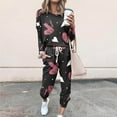 thumbnail image 2 of JGGSPWM 2 Piece Valentines Sweatsuits for Women Casual Active Wear Outfit Jogger Set CuteHeart Print Spring Fashion 2024 Matching Pajama Pjs Lounge Wear Black XL, 2 of 6