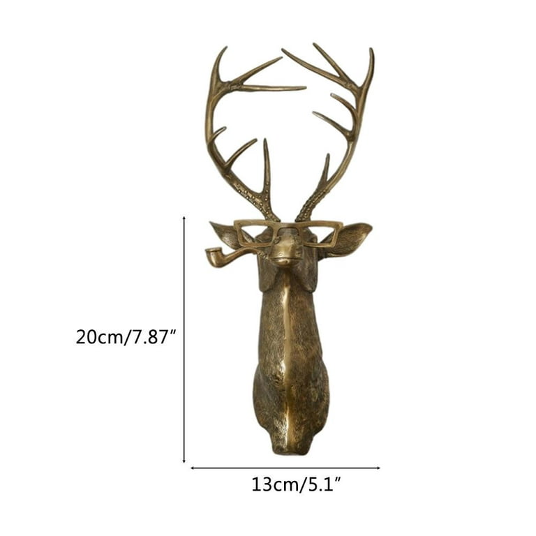 Metal Wall Mounted Deer Head Coat Hooks Lot of 4 Pieces Stag Wall