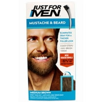 6 Pack - Just For Men Mustache & Beard, Beard Coloring for Gray Hair with Brush, With Keratin (M-35), Medium Brown